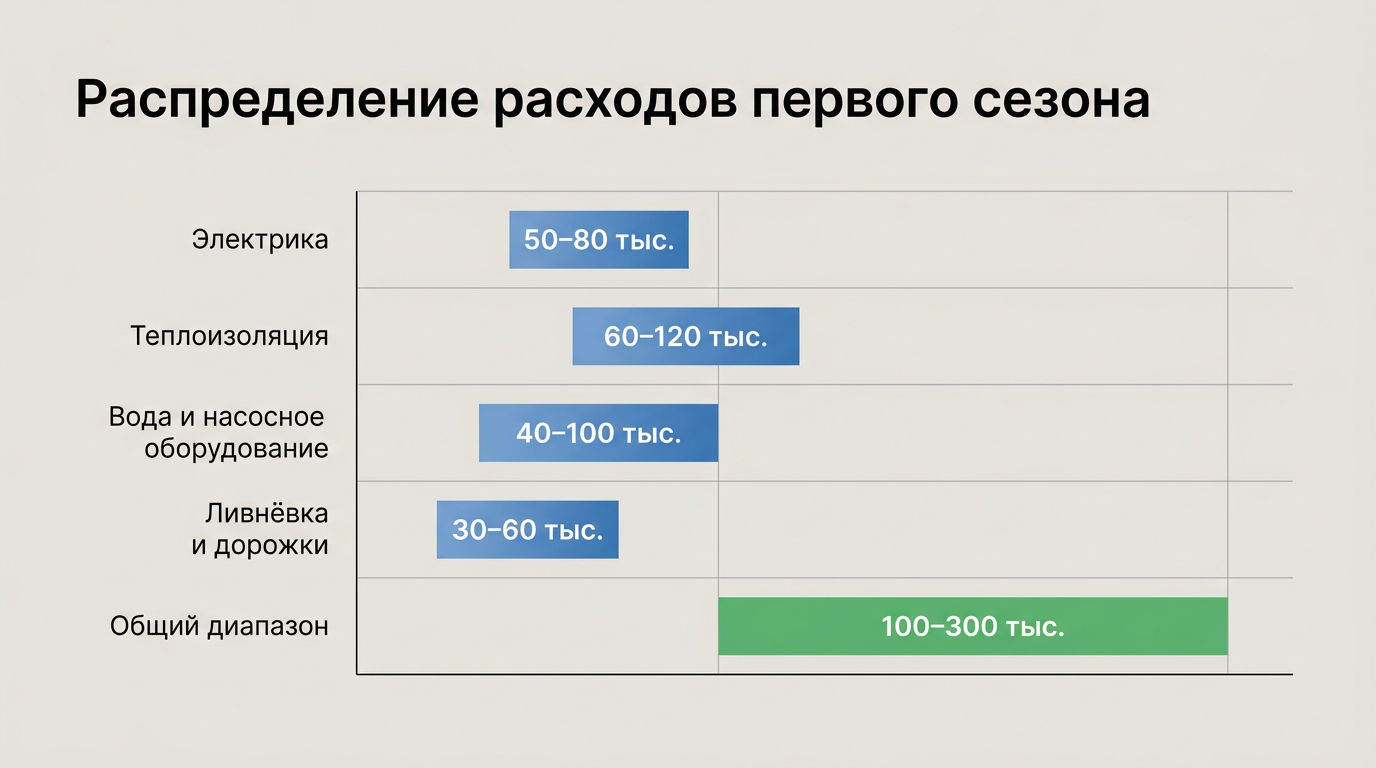 Распределение расходов первого сезона